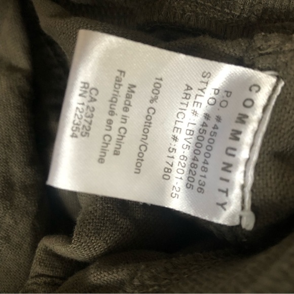 𝅺Aritzia Community Axiom Olive Green Cotton Shorts - Picture 5 of 5